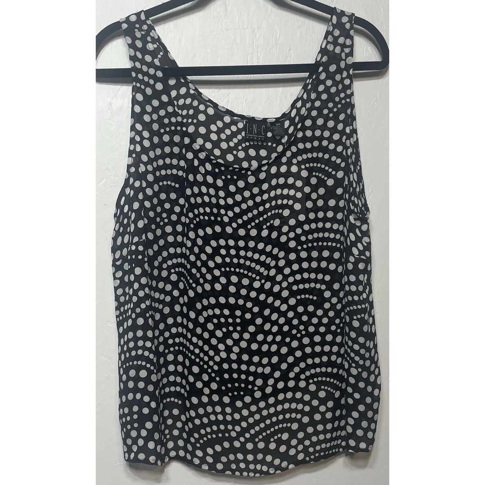 I.N.C. NWT 100% Silk Polka‎ Dot Design Tank Women's Size 18W